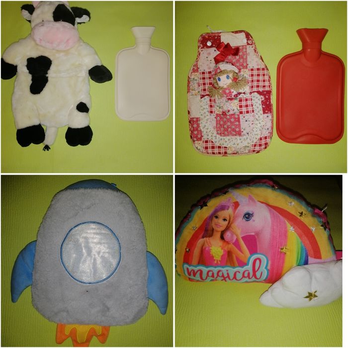 Грелка в чехле. Грелка для детей меховая коровка.Грелка Барби Mattel.