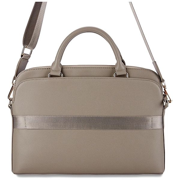 Torba Guess Grained Zipper Pocket Triangle Logo na laptopa 15" - brązo