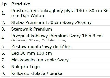 Biurko elektryczne - LED, 2 silniki