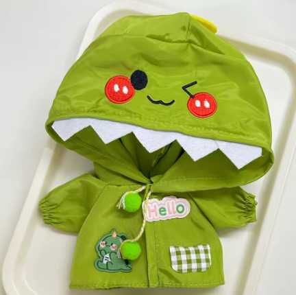 Labubu - kit (capa de chuva, chinelo tubarão e óculos).