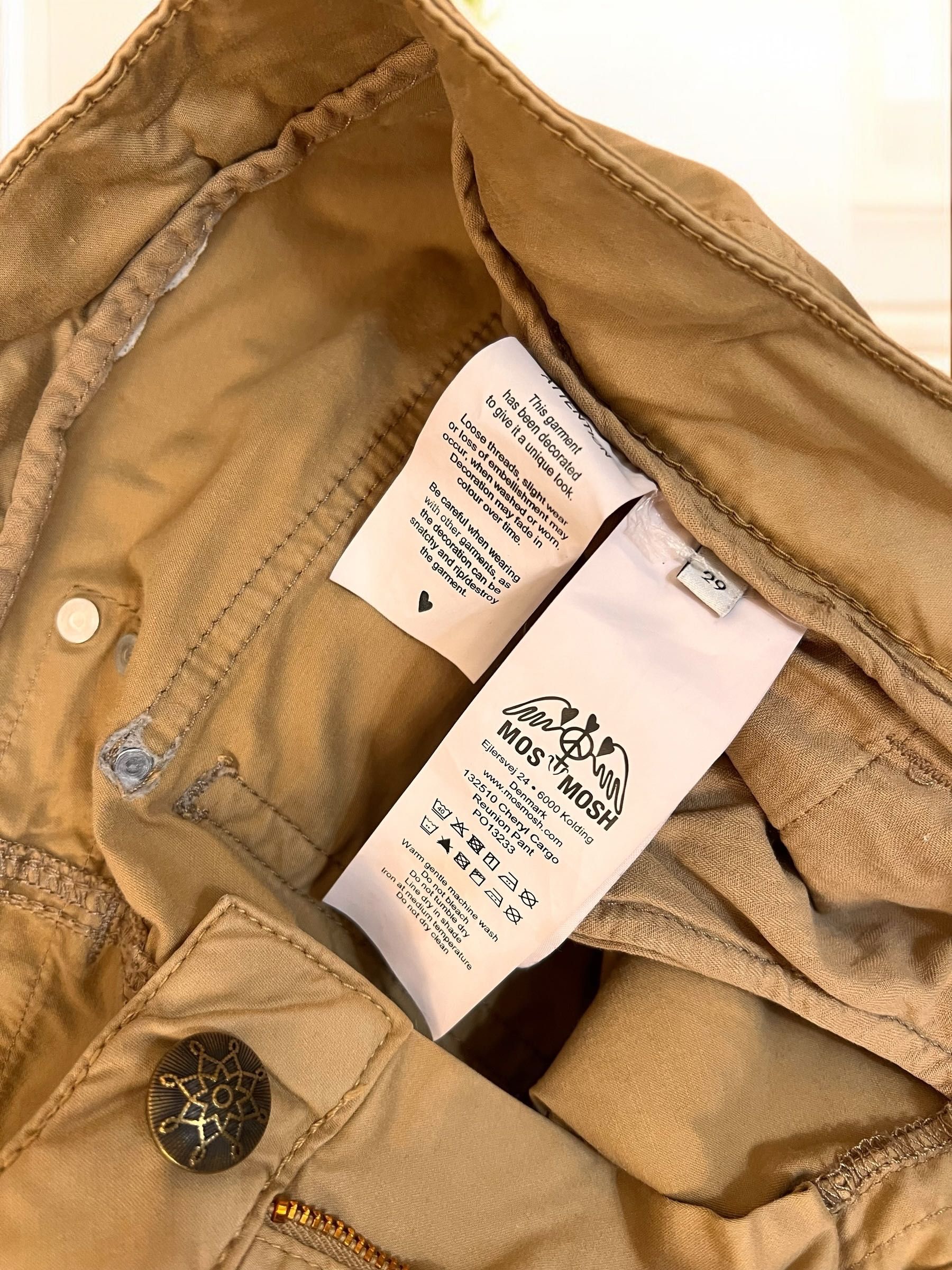 Mos Mosh Cheryl Cargo Reunion Pant roz. 29 damskie spodnie cargo
