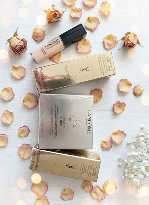 Lancome all over concealer Yves Saint Laurent primer foundation