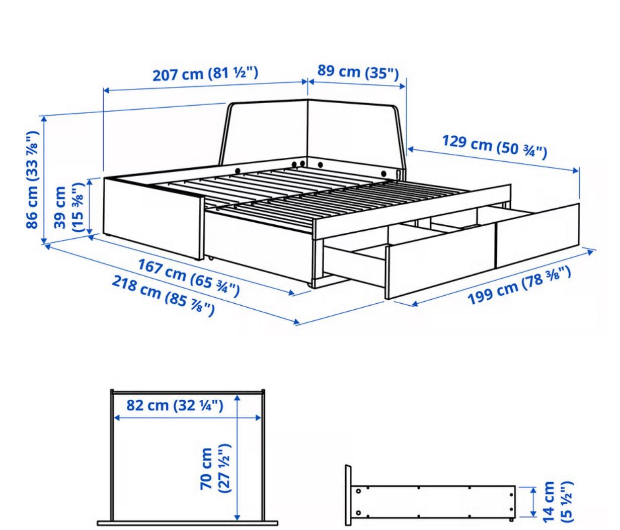 Cama - Daybed - Sofa-Cama IKEA Flekke Like New