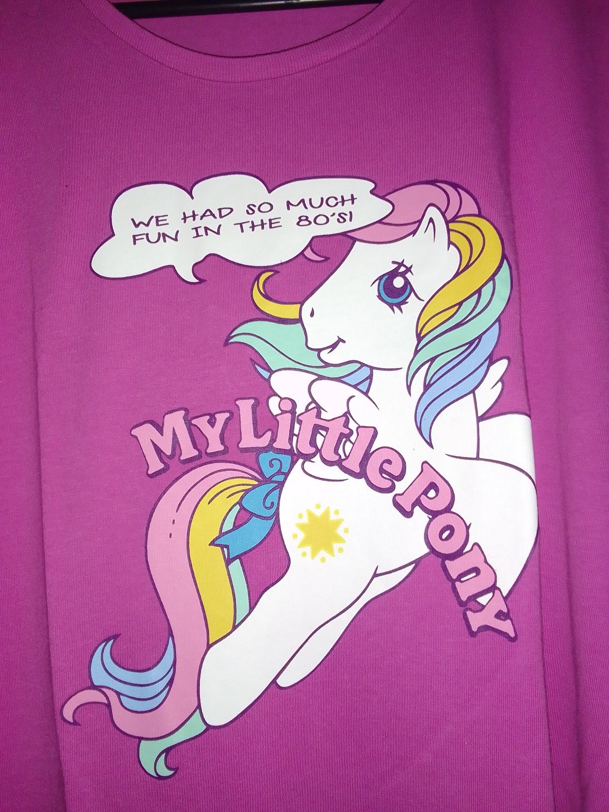 Bluzka t-shirt oversize S M fioletowa grafika my little pony