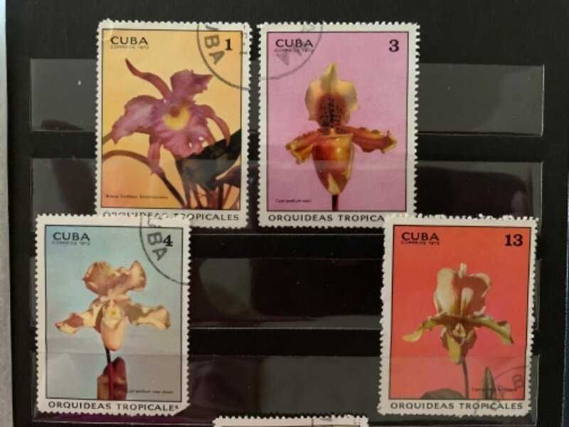 Серия почтовых марок CUBA 1972 цветы Орхидеи.