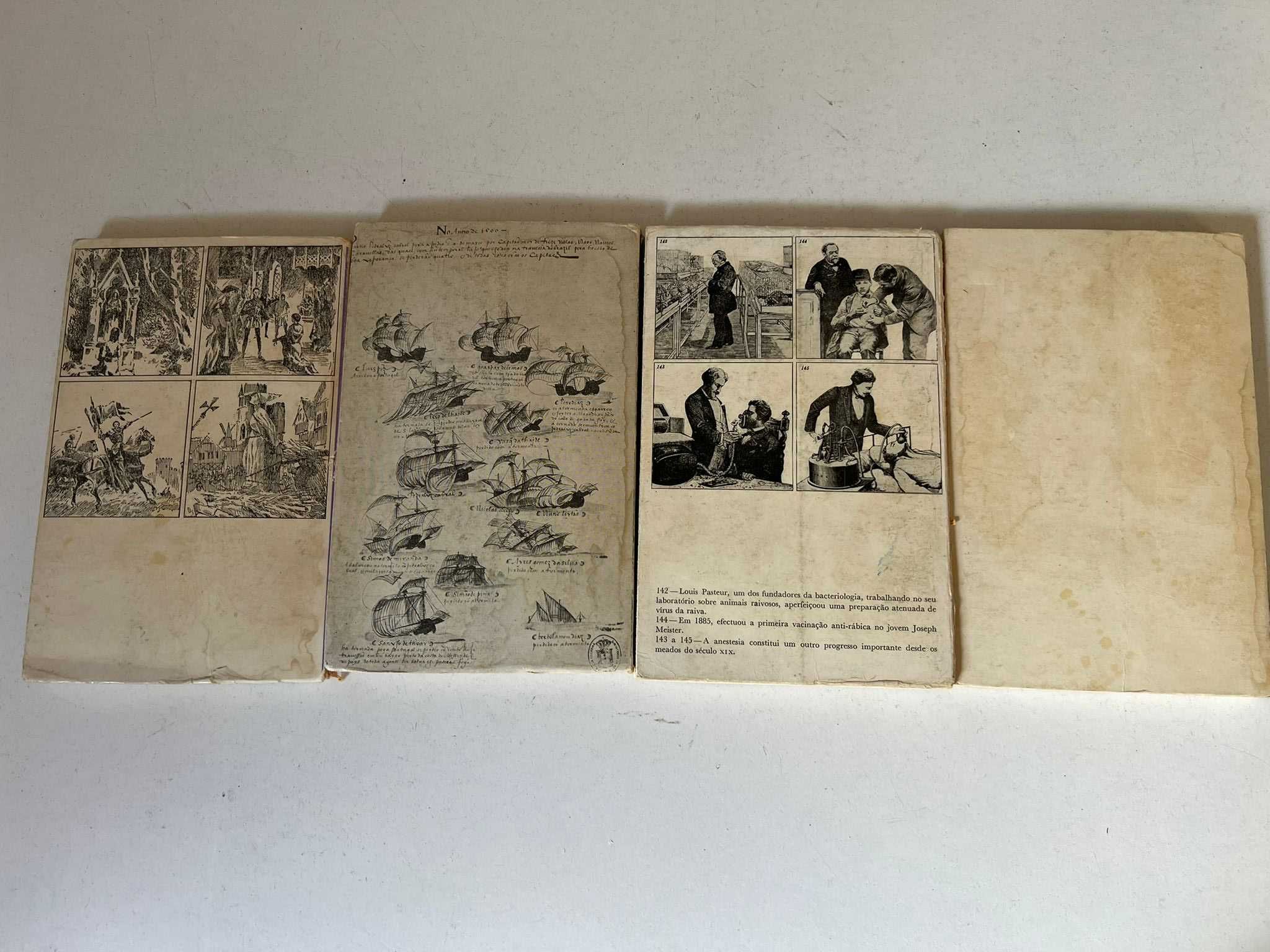 4 Livros 'Quero Saber' - Pasteur, J. D'Arc, Da Vinci, Pedro A. Cabral