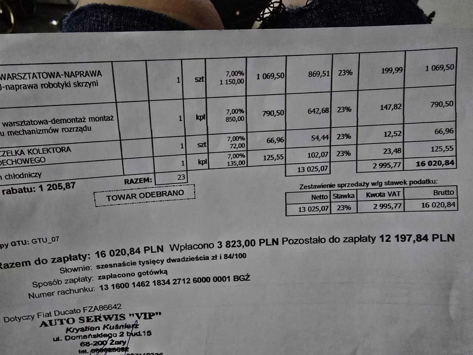 Fiat Ducato Chłodnia + Winda • 2016 • 260 tys. km •