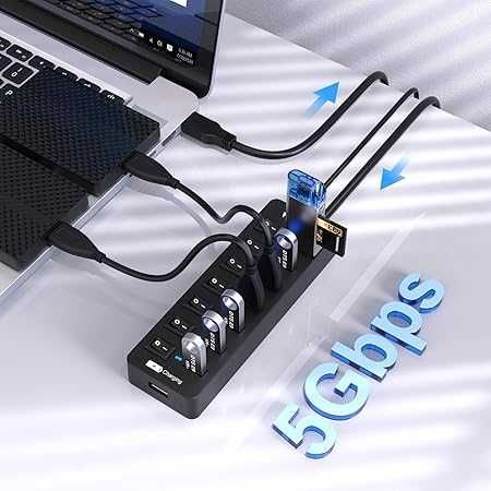 Koncentrator USB 3.0, 7 portów nowy