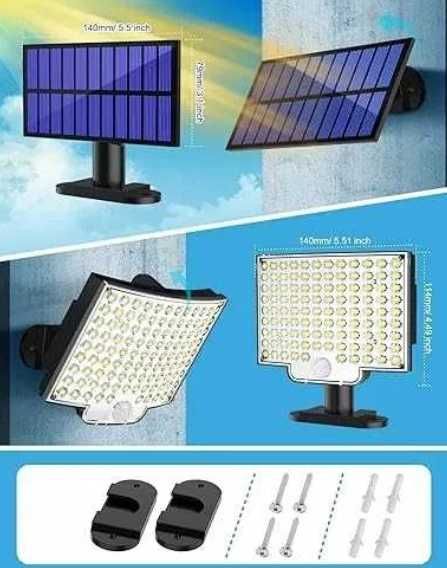 ZESTAW Solarne Lampy ogrodowe, schodowe, balkonowe na Ruch + kabel 5m