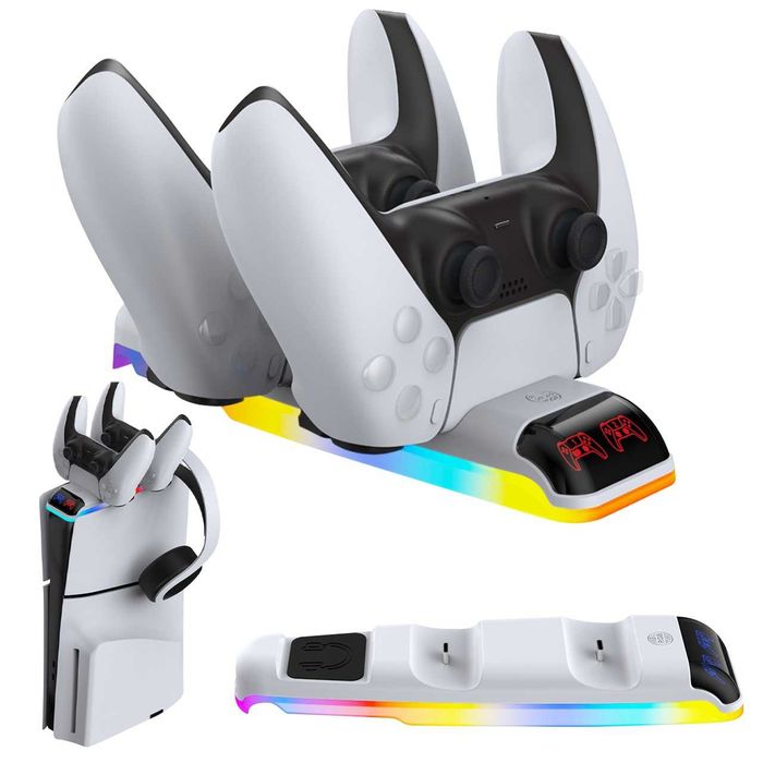 Ładowarka Do Padów Ps5 Podwójna Stacja Ładująca Dokująca Ps5 Led