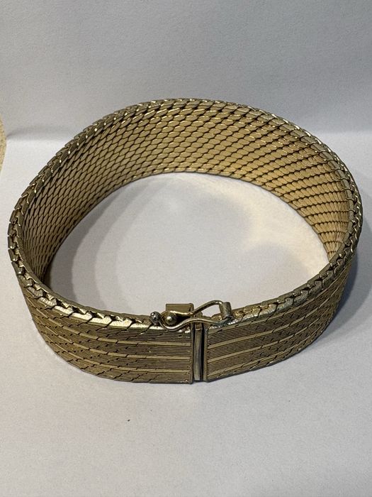 Fantastica larga bracelete vintage com plaqué de ouro 750 -contrastada