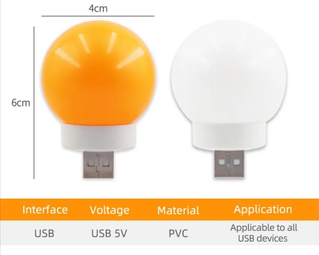 Ліхтарик, лампочка, нічник, від юсб USB