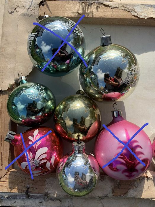 Елочные игрушки СССР самолет звезда шар тюлень