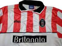 Asics Stoke City 1999-01 vintage Britannia home shirt