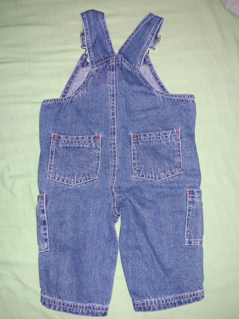 Jeansowe ogrodniczki 6-9 m