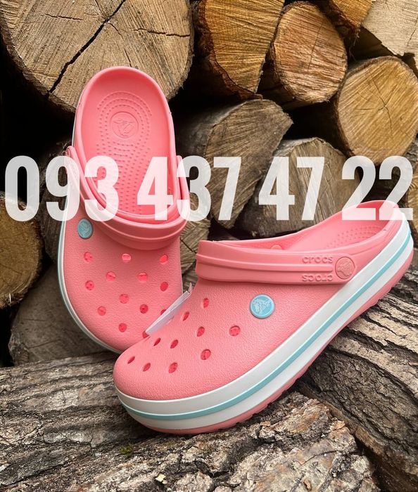 Жіночі Крокси Сабо Crocs Crocband Clog блакитні жовті пудра персикові
