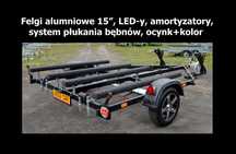 Przyczepa WIDPOL, alufelgi, LED-y  do transportu, przewozu dwóch 2 skuterów wodnych, hamowana