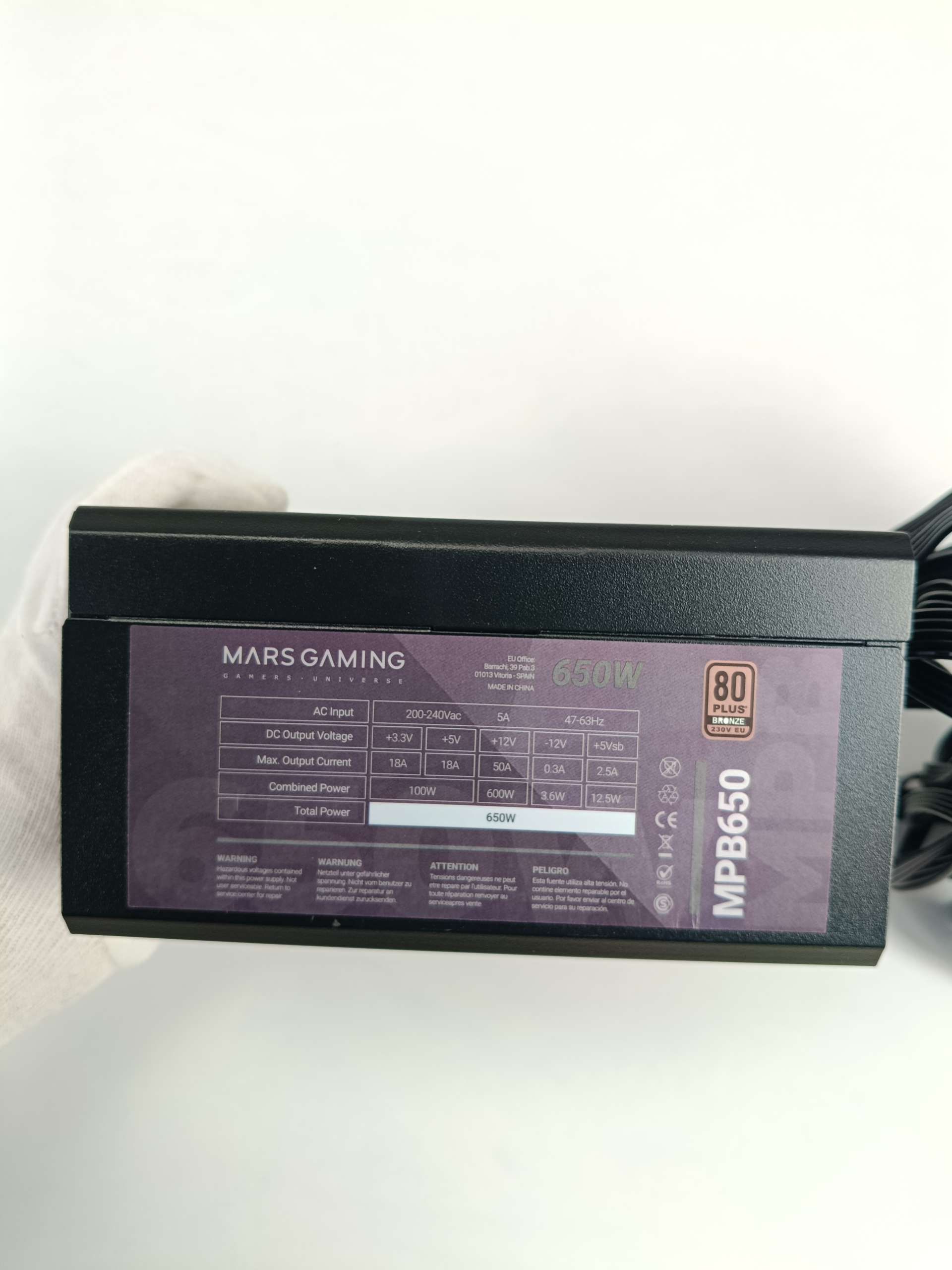 Zasilacz Mars Gaming MPB650 650 W 80 PLUS Bronze