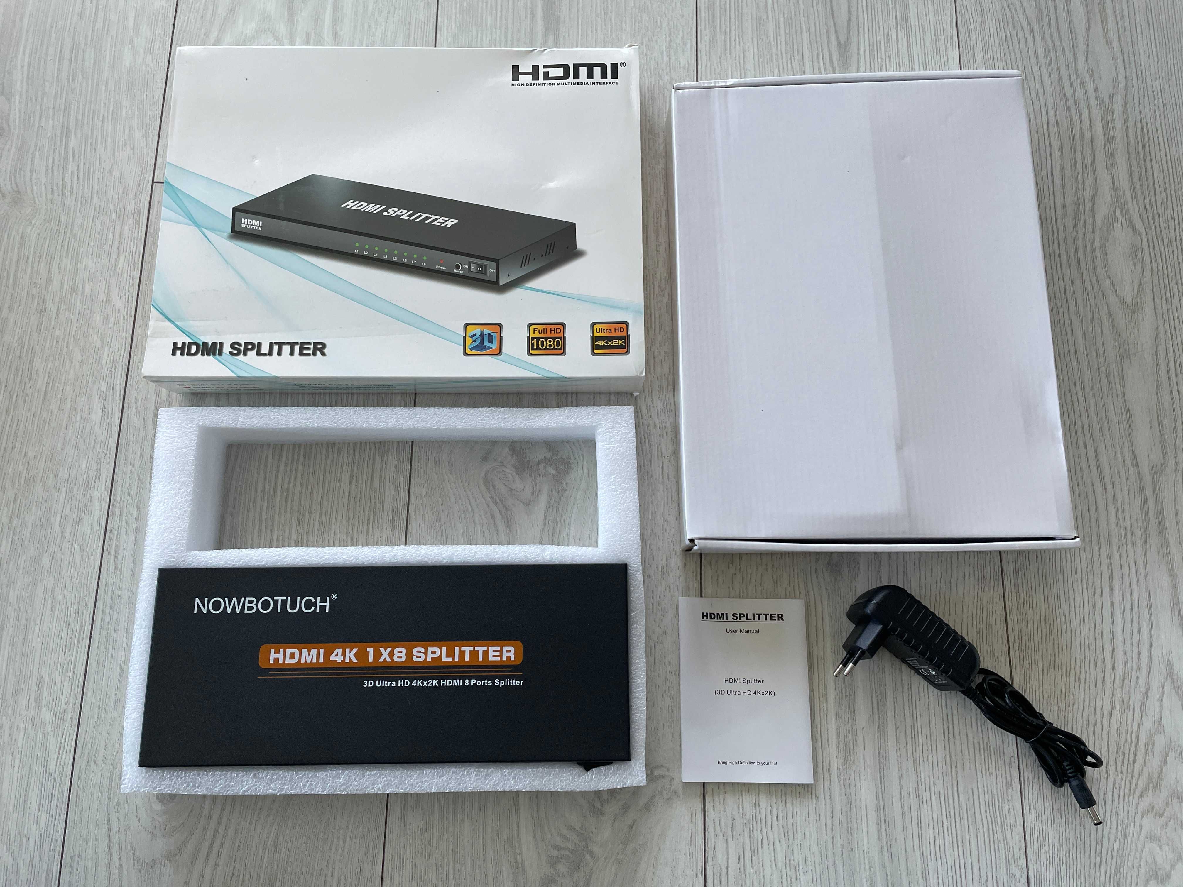 Spiltter HDMI 4K 1x8 3D Ultra HD 4Kx2K 8 Ports Nowbotuch Jaworzno.