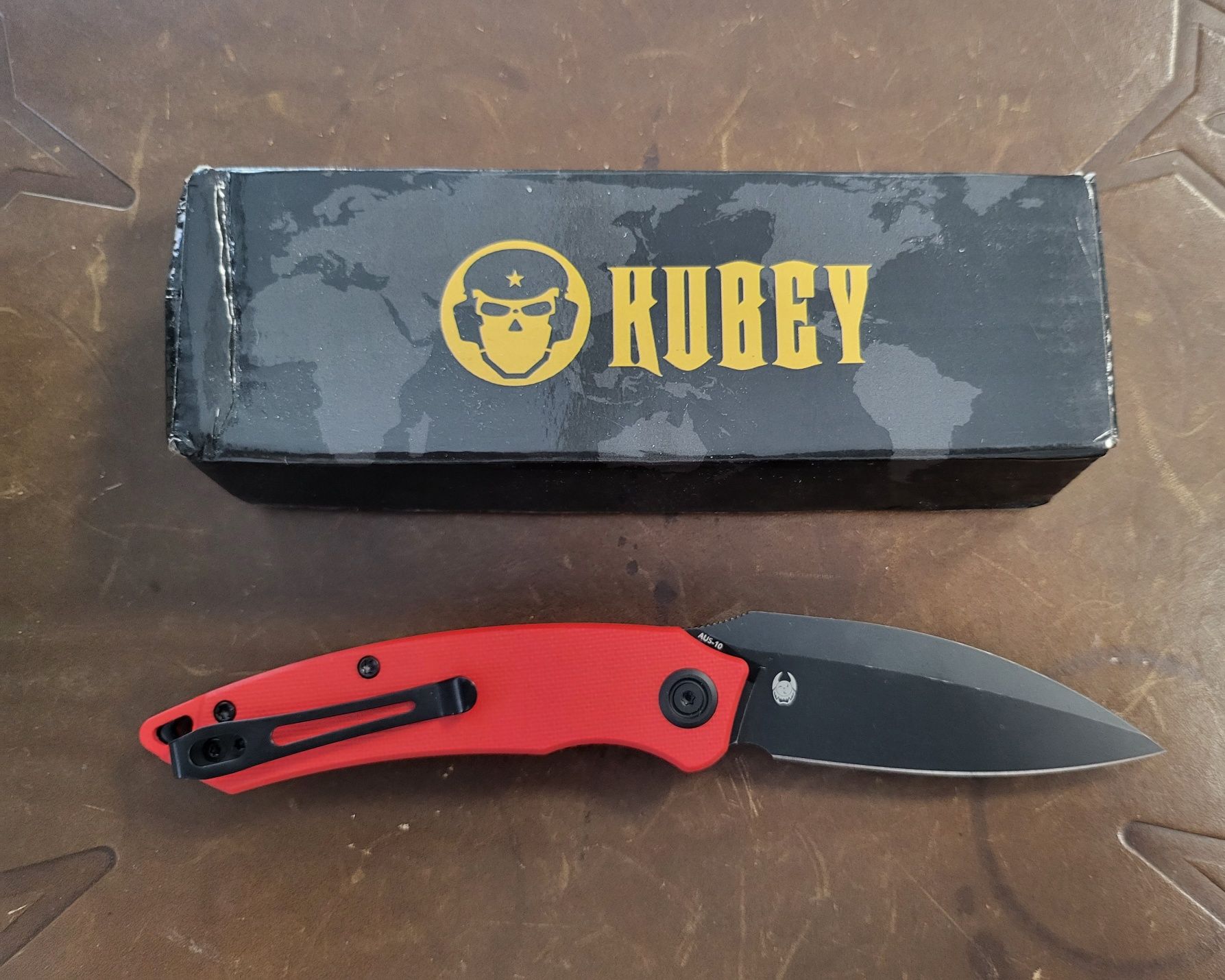 Nóż KUBEY Leaf Red AUS-10 (KU333B)