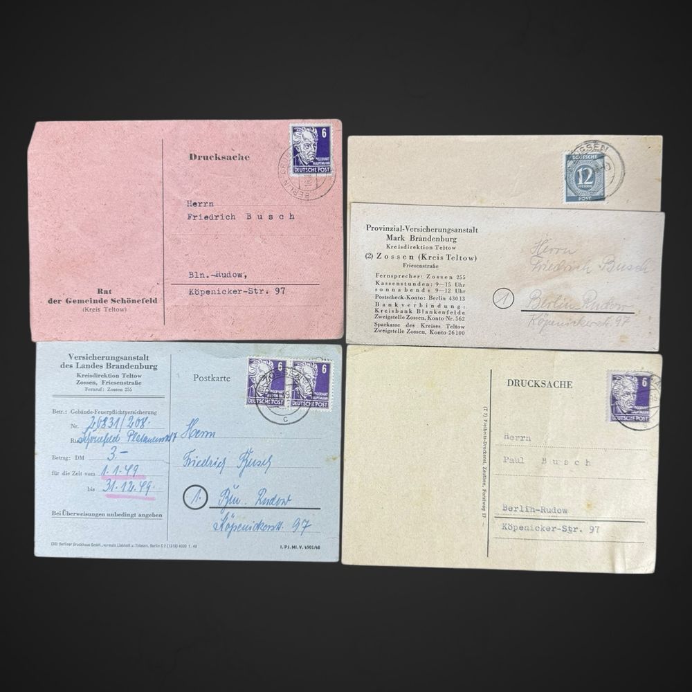 Niemieckie znaczki obiegowe formularz listowy Hauptmann Deutsche lk