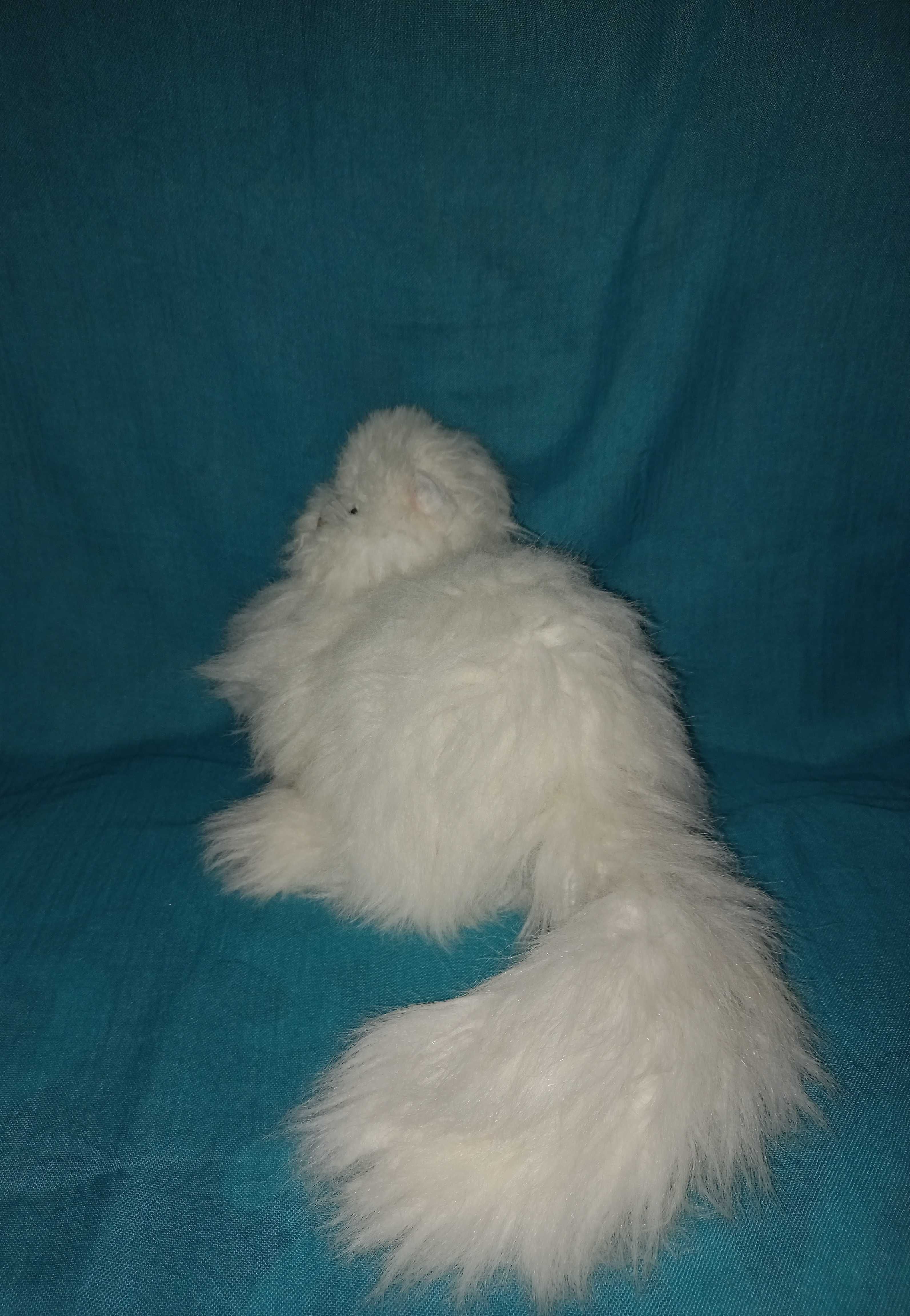 Іграшка білий пухнастий кіт перс.
