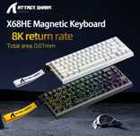 Магнітна клавіатура Attack Shark X68 HE Rapid Trigger 68% Біла / Чорна