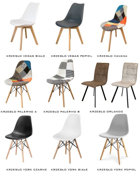 Stół OSLO 70 + 4 Krzesła YORK DSW Skandynawskie