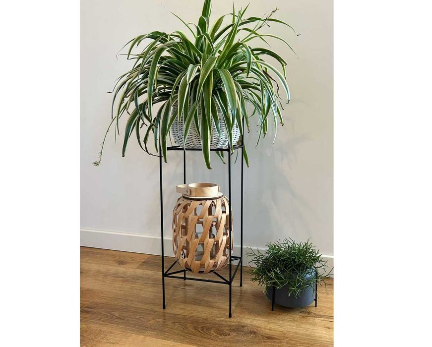 Kwietnik stojak na kwiaty stojący loft metalowy nowoczesny salon taras