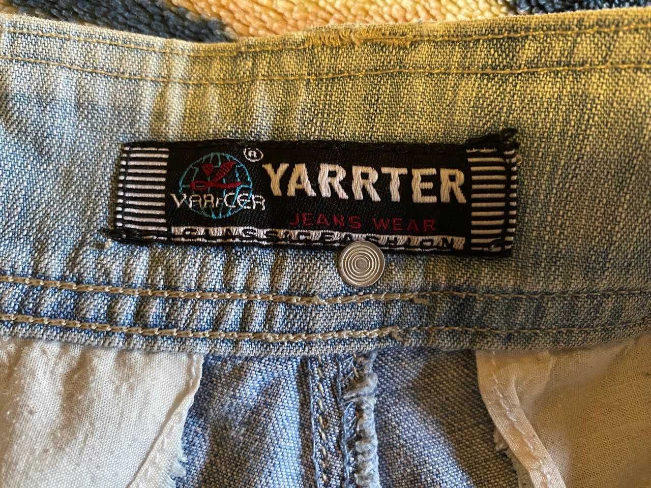 Короткие голубые джинсовые шорты на низкой посадке с карманами Yarrter