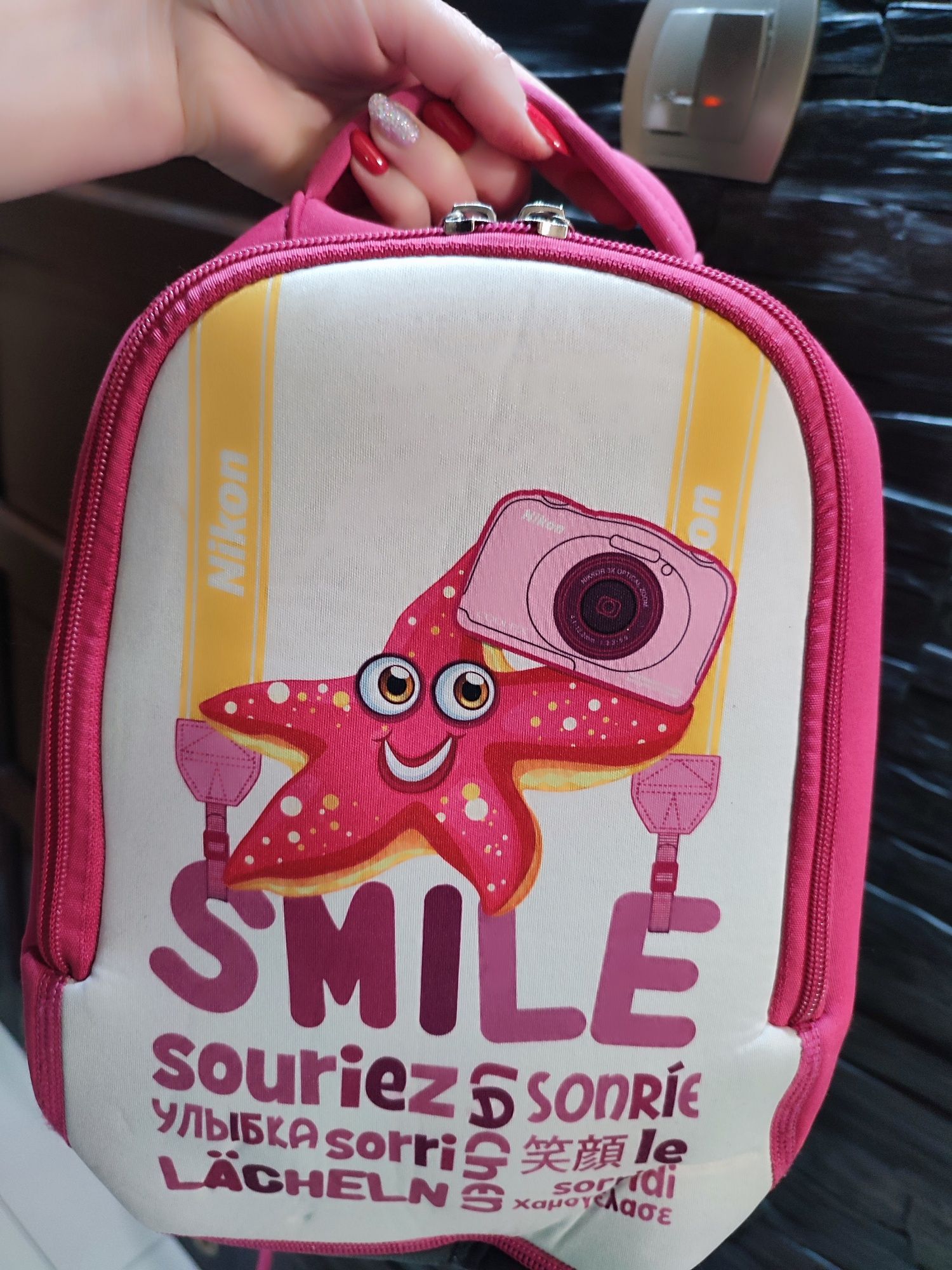 Plecak różowy Nikon z pianki dla dziewczynki na lato