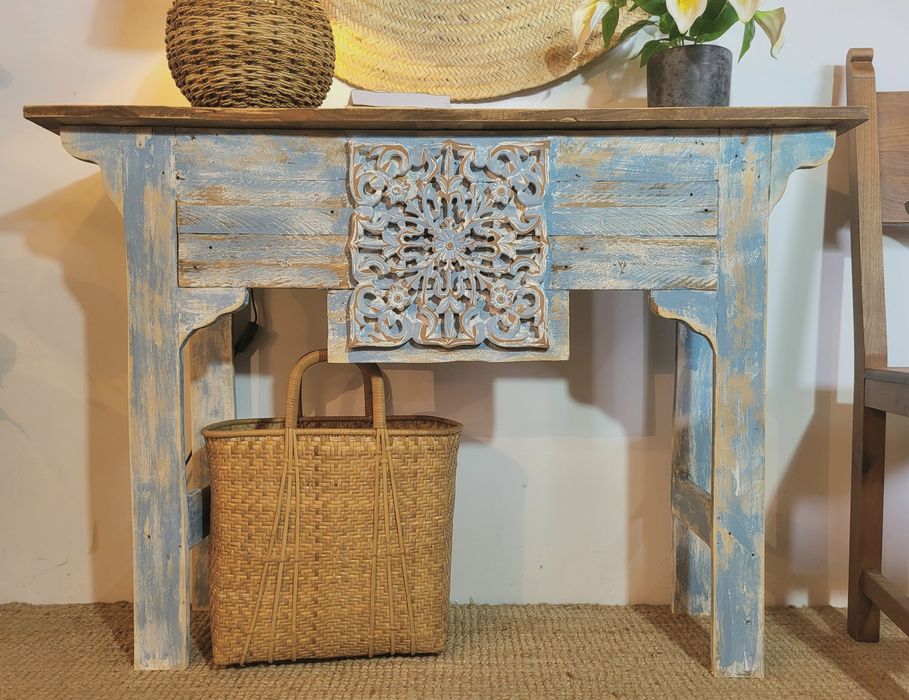 aparador, consola, mesa, apoio, talha, rustico