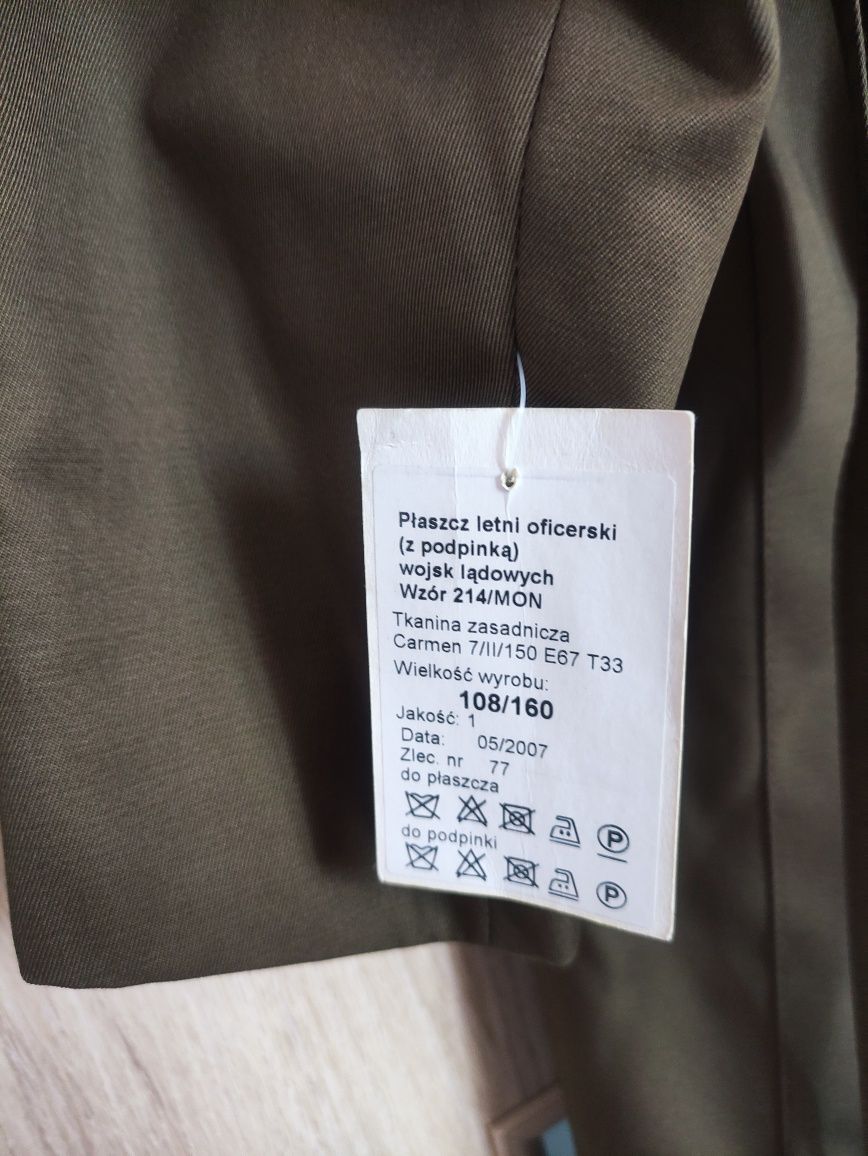 Płaszcz letni wyjściowy wojskowy oficerski WL nowy
