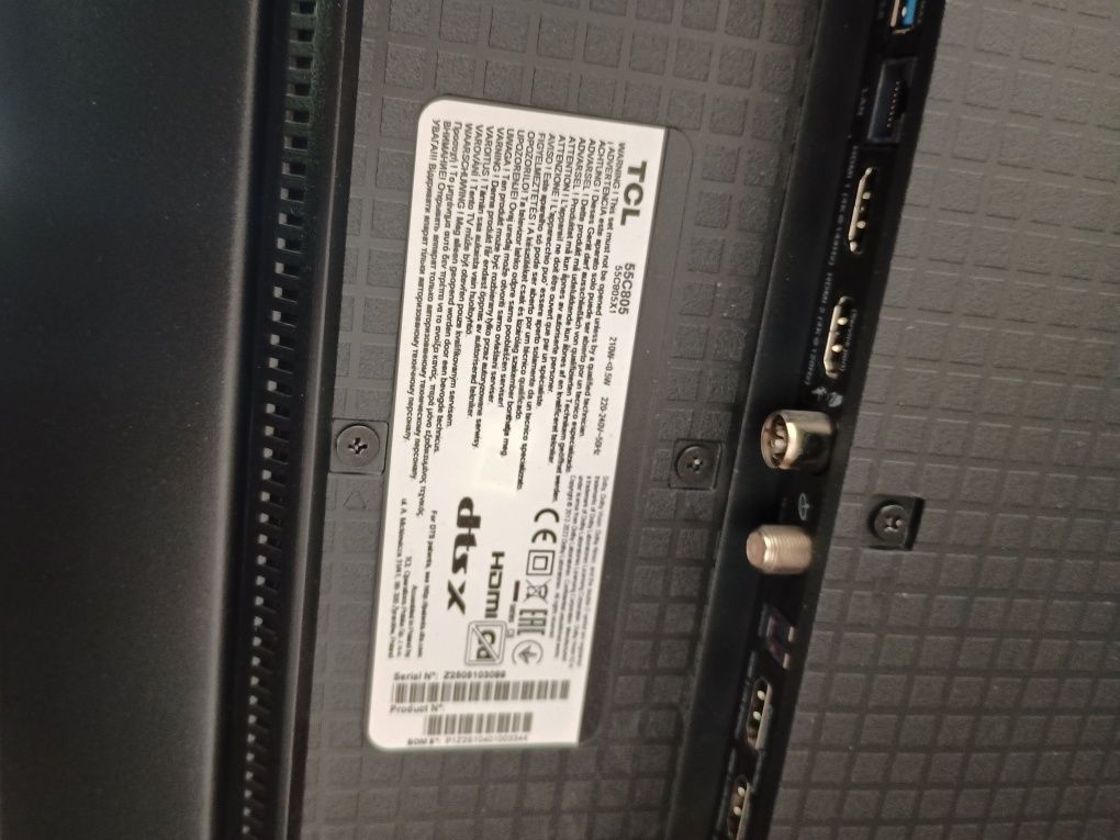 Telewizor TCL 55c805 uszkodzony