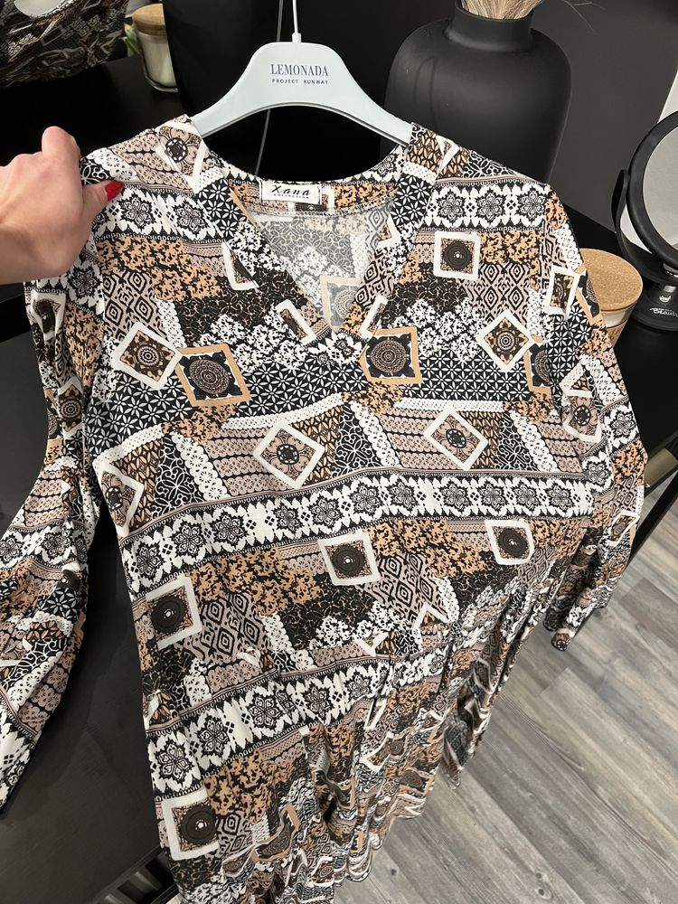 Sukienka wzory etniczne, one size, stan bdb