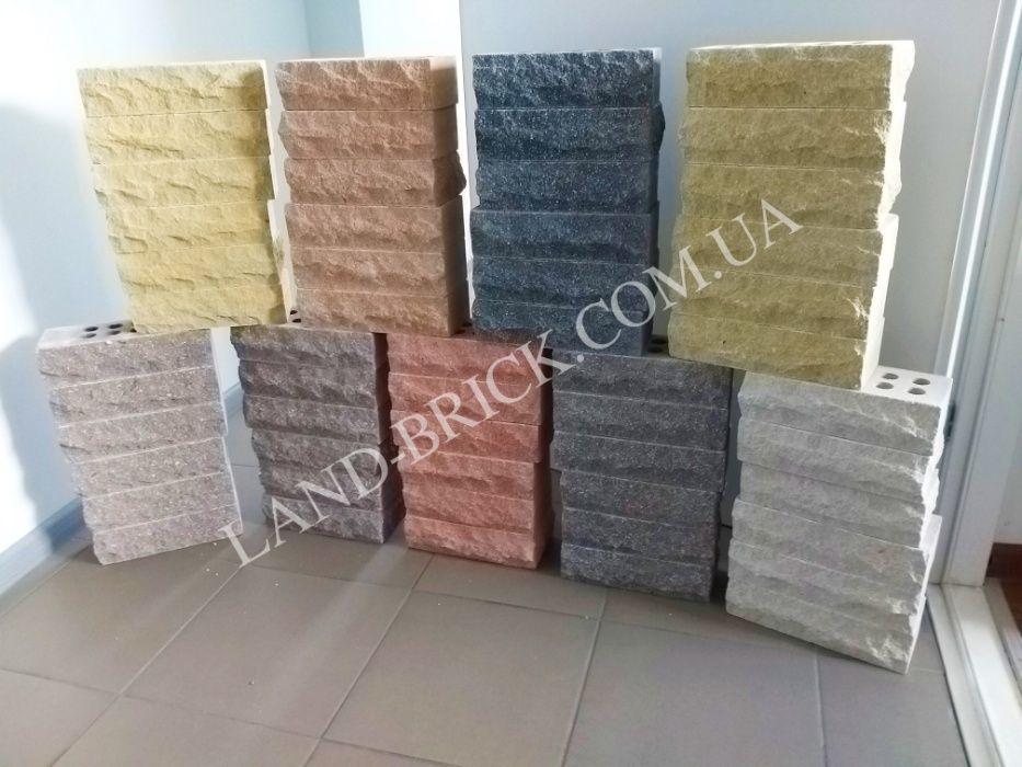 Облицовочный кирпич LAND BRICK рваный скала, для забора, ФАГОТ, ЦЕГЛА