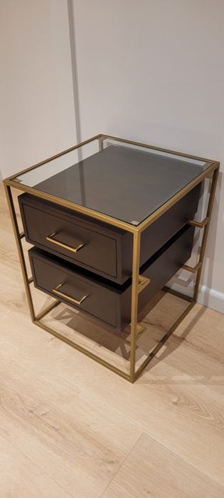 Szafka nocna ze szklanym blatem Lyle Westwing Collection