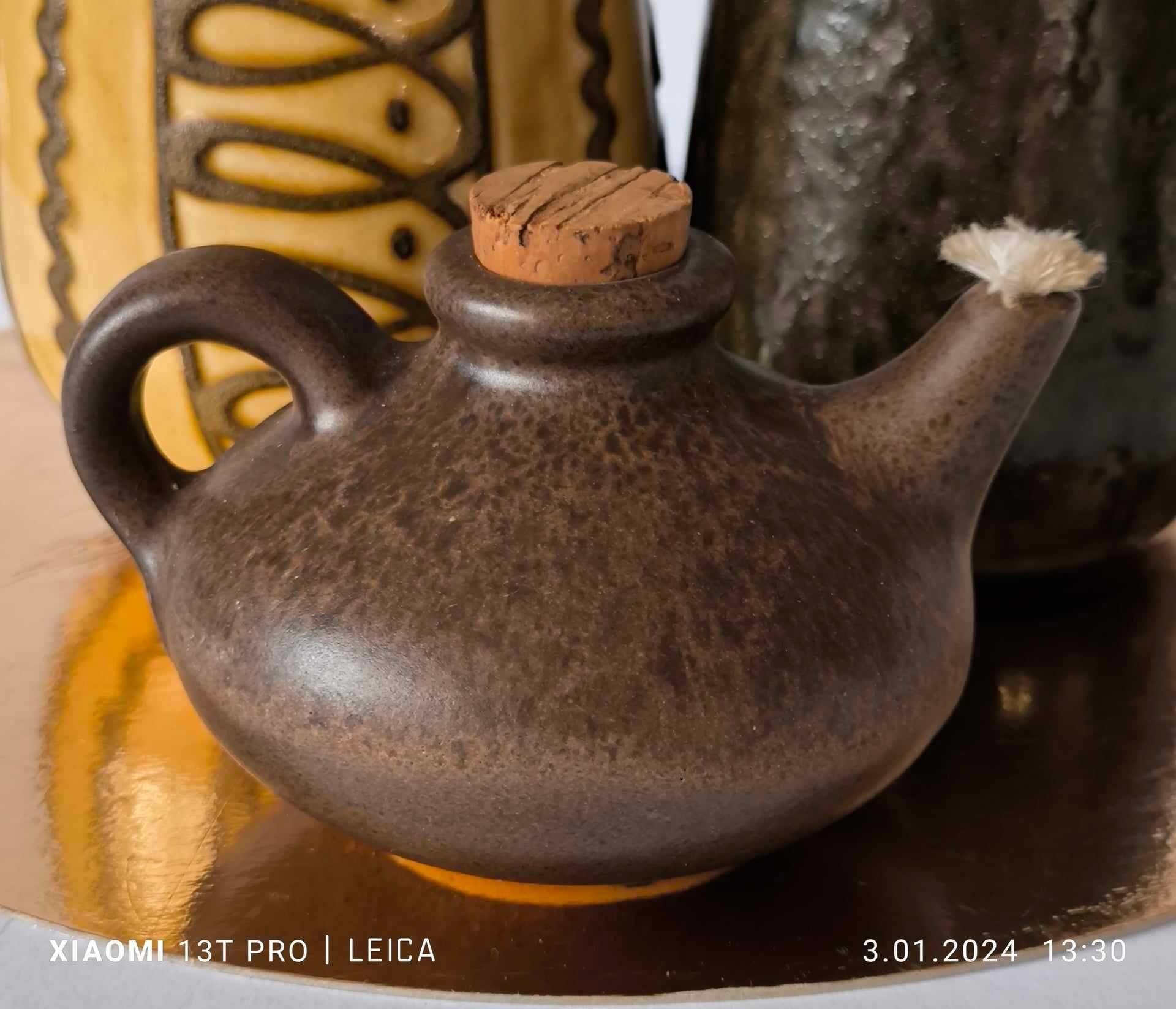 Stara ceramiczna lampka oliwna Silberdistel Design WGP