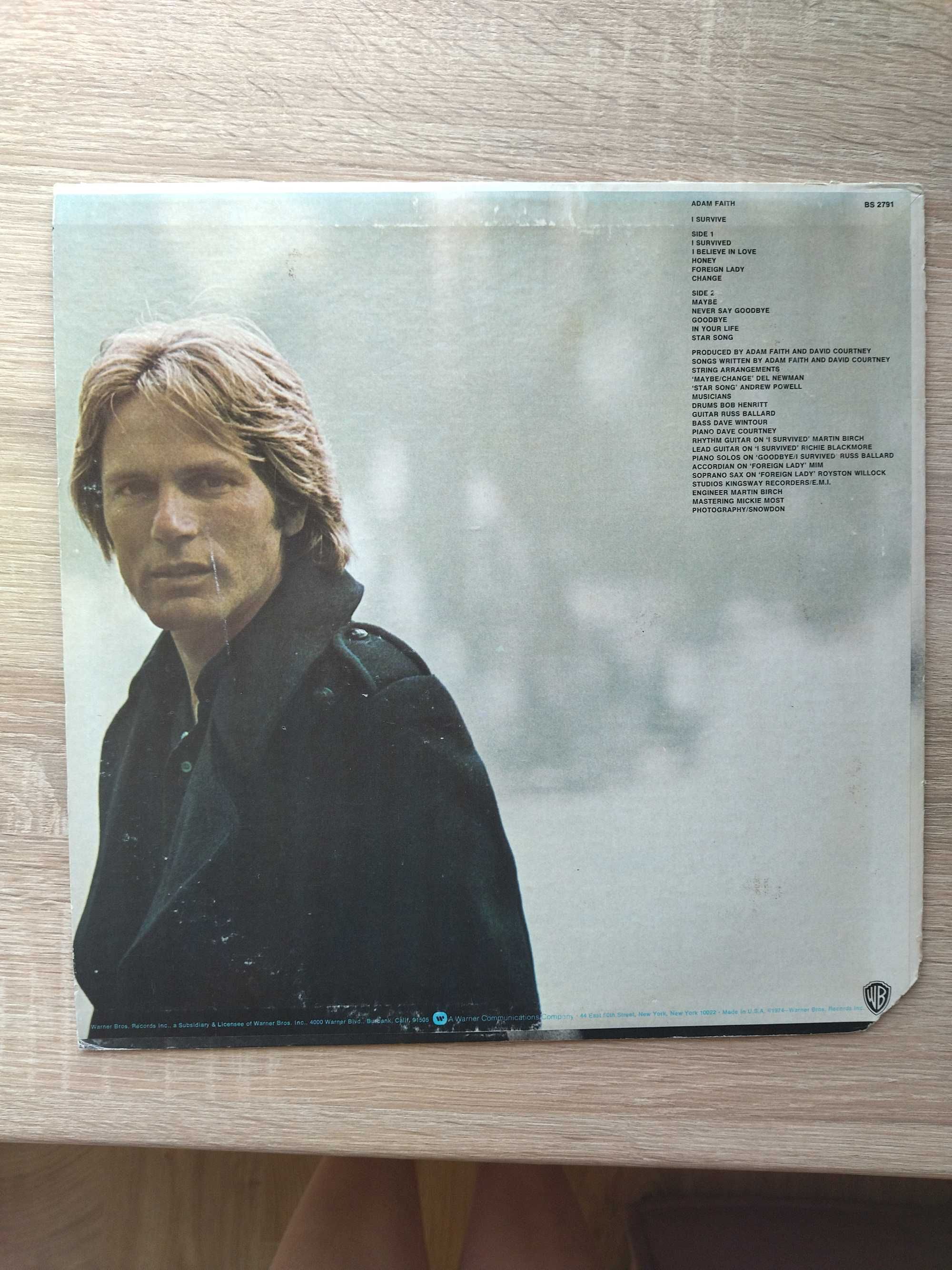 Платівка Warner Bros. Records/ Adam Faith "I survive"