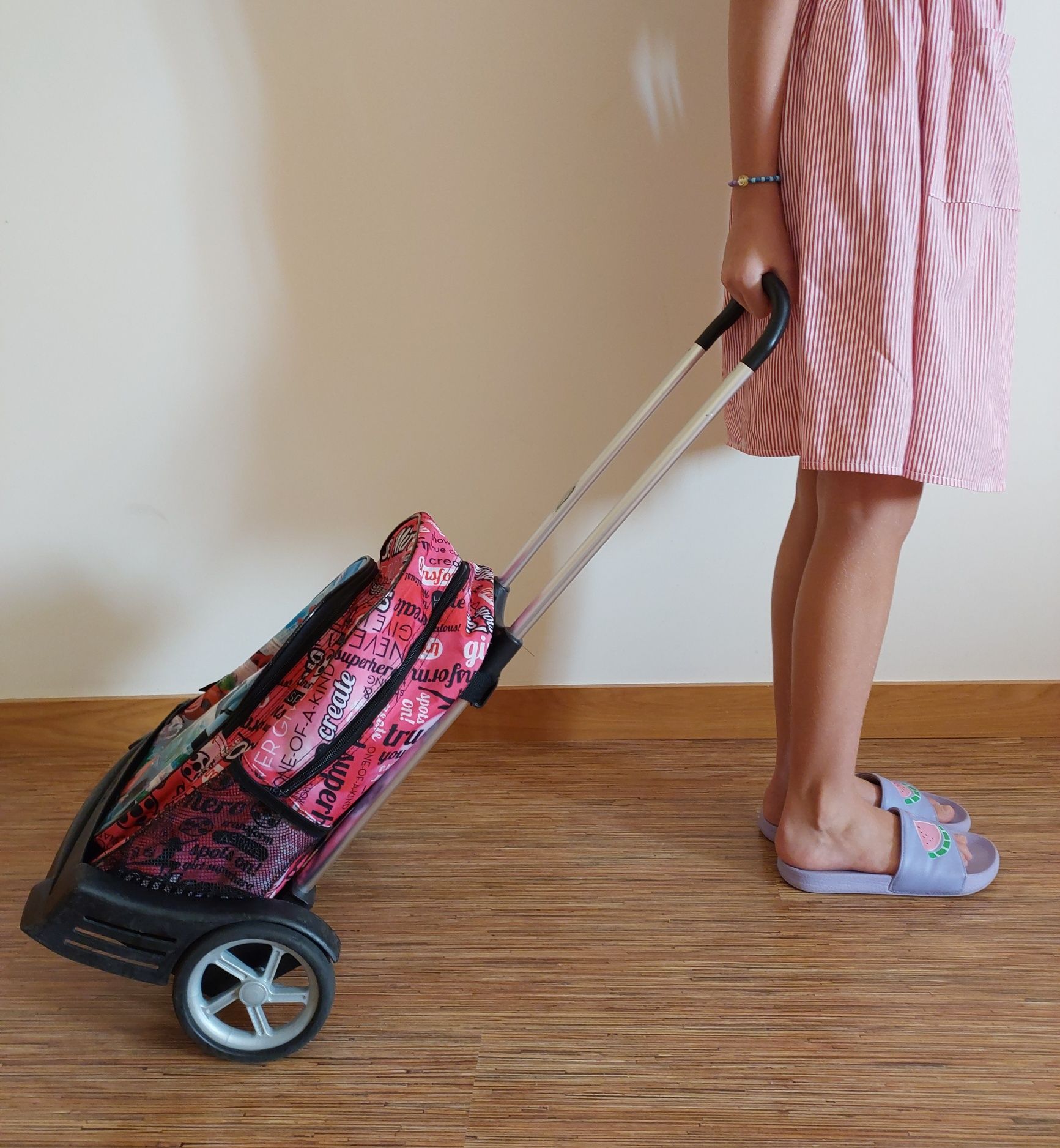 Mochila Escolar Lady Bug c/ Trolley Sistema Safta