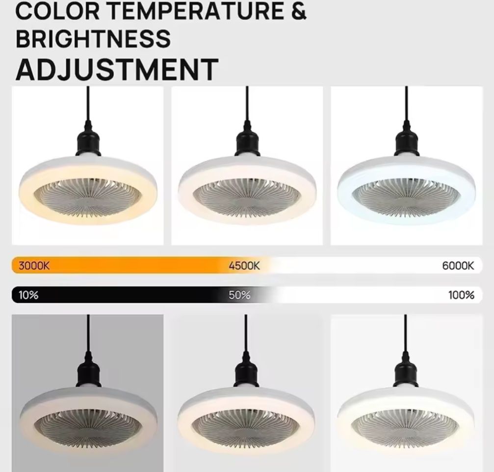LED Люстра лампа с вентилятором и пультом ДУ
