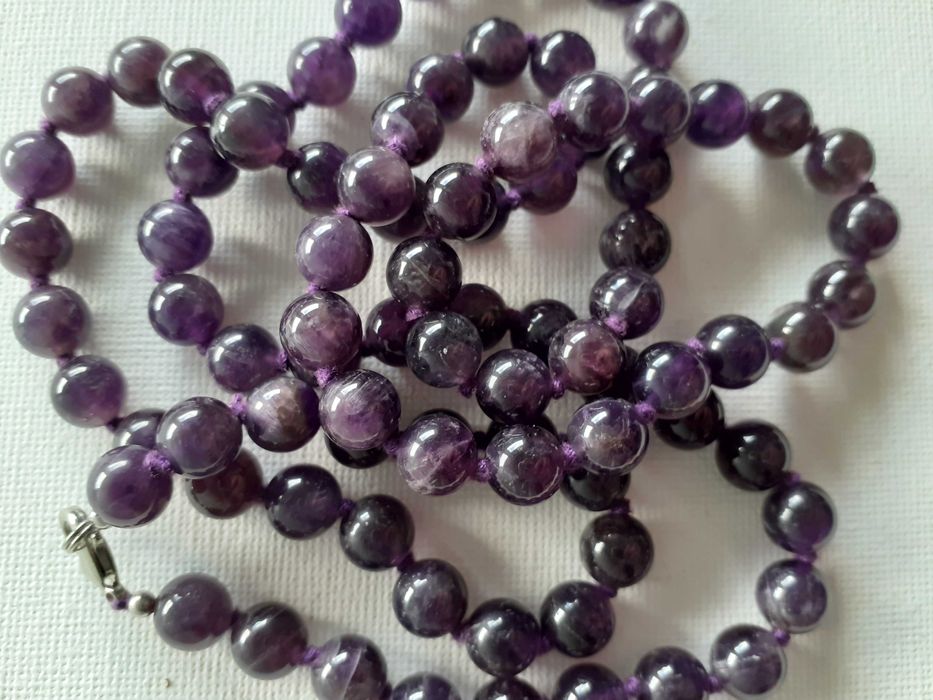Colar pedra ametista comprido