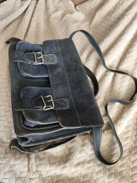 torba na ramię/tornister z bydlęcej skóry