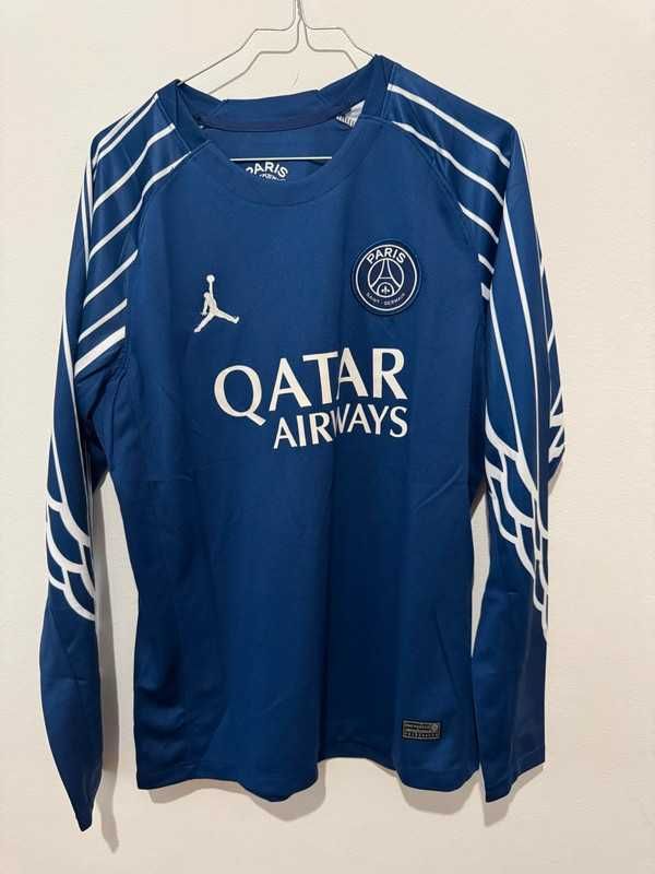Camisola Manga Comprida PSG 2024-25 Alternativa Azul D.Doué #14