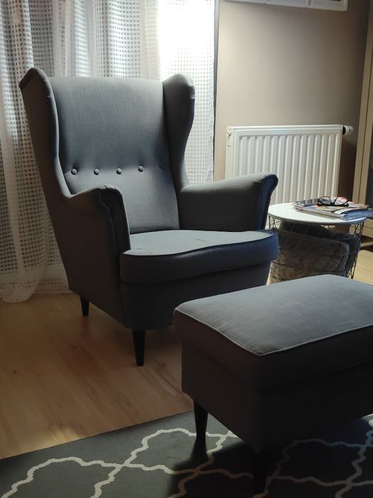 Ikea fotel uszak + podnóżek