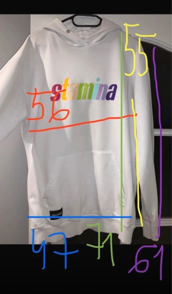 Hoodie stamina napis streetwear majors kolorowy tęczowy tęcza