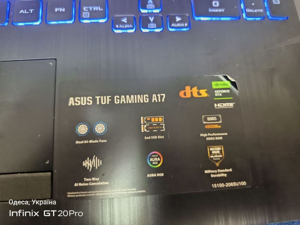 Ноутбук ігровий Asus TUF Gaming A17 FA706NF-HX007 Graphite Black