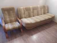 Zestaw wypoczynkowy kanapa rozkladana + fotel