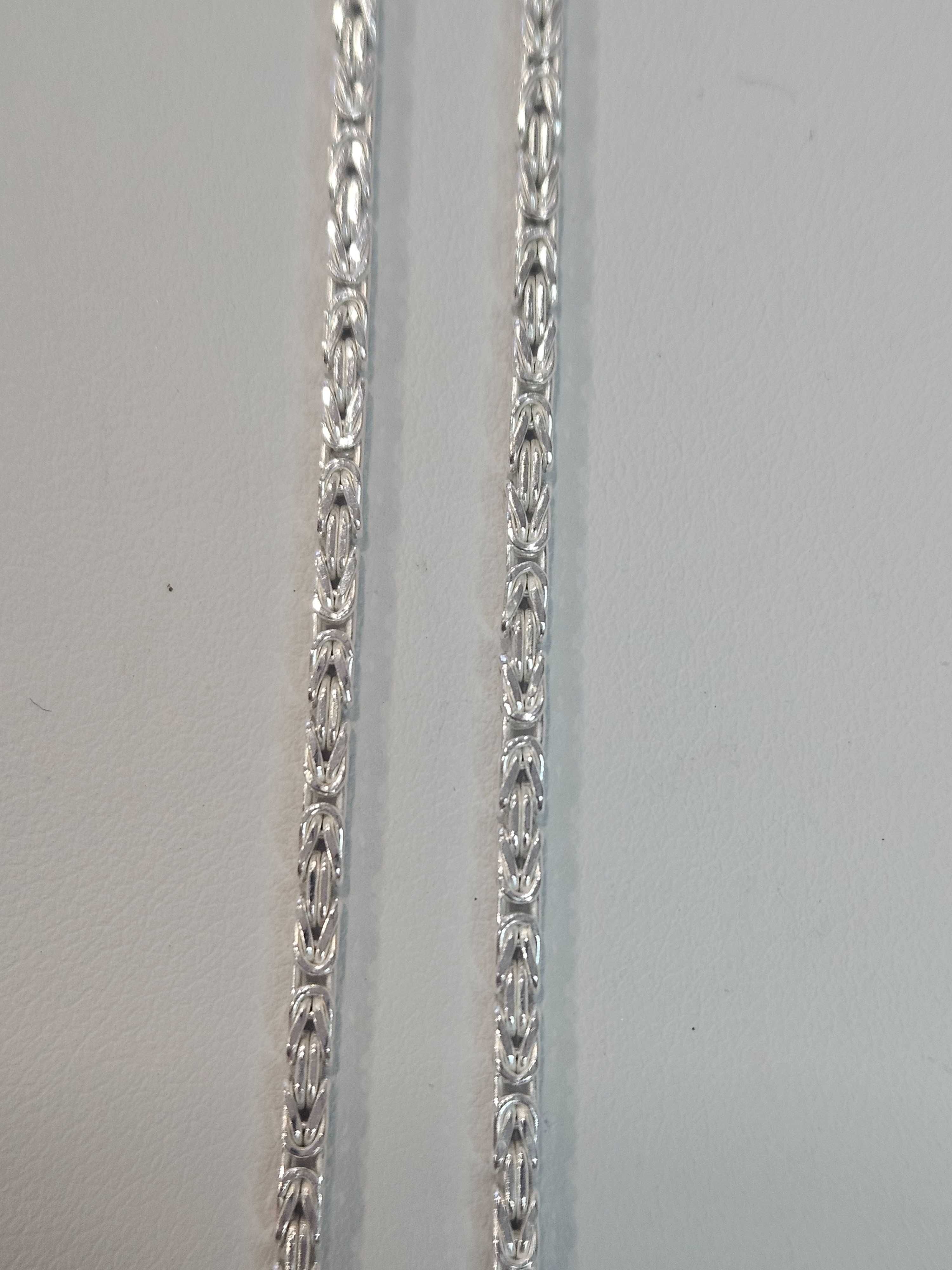 Srebrny łańcuszek splot Królewski 50cm
