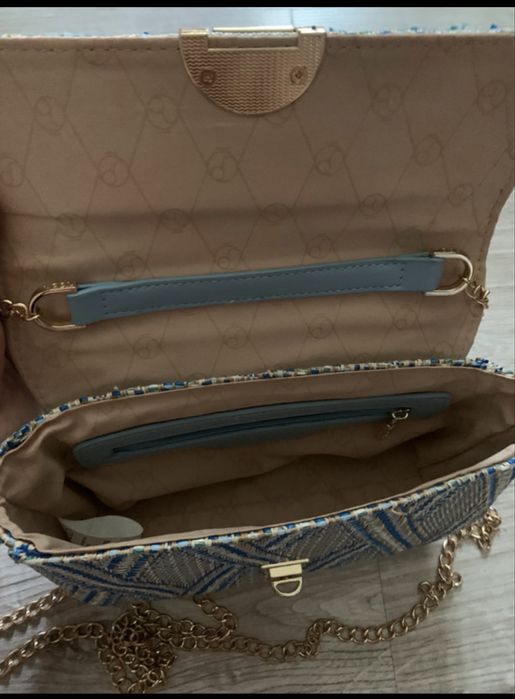 Torebka listonoszka Nobo letnia pleciona na łańcuszku nowa kolorowa